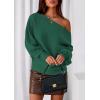 imagePRETTYGARDEN Women Off The Shoulder Sweater 2026 Fall Trendy Long Batwing Sleeve Knit Pullover Going Out Tops Winter ClothingGreen