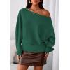 imagePRETTYGARDEN Women Off The Shoulder Sweater 2026 Fall Trendy Long Batwing Sleeve Knit Pullover Going Out Tops Winter ClothingGreen