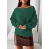 imagePRETTYGARDEN Women Off The Shoulder Sweater 2026 Fall Trendy Long Batwing Sleeve Knit Pullover Going Out Tops Winter ClothingGreen