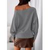imagePRETTYGARDEN Women Off The Shoulder Sweater 2026 Fall Trendy Long Batwing Sleeve Knit Pullover Going Out Tops Winter ClothingGrey