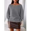 imagePRETTYGARDEN Women Off The Shoulder Sweater 2026 Fall Trendy Long Batwing Sleeve Knit Pullover Going Out Tops Winter ClothingGrey