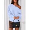 imagePRETTYGARDEN Women Off The Shoulder Sweater 2026 Fall Trendy Long Batwing Sleeve Knit Pullover Going Out Tops Winter ClothingLight Blue