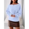 imagePRETTYGARDEN Women Off The Shoulder Sweater 2026 Fall Trendy Long Batwing Sleeve Knit Pullover Going Out Tops Winter ClothingLight Blue