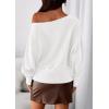 imagePRETTYGARDEN Women Off The Shoulder Sweater 2026 Fall Trendy Long Batwing Sleeve Knit Pullover Going Out Tops Winter ClothingWhite