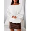 imagePRETTYGARDEN Women Off The Shoulder Sweater 2026 Fall Trendy Long Batwing Sleeve Knit Pullover Going Out Tops Winter ClothingWhite