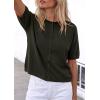 imagePRETTYGARDEN Women Spring Short Sleeve Cardigan Sweaters Button Down Knit Shirt Blouse Dressy Casual Tops 2026 Summer OutfitsArmy Green
