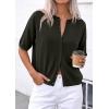 imagePRETTYGARDEN Women Spring Short Sleeve Cardigan Sweaters Button Down Knit Shirt Blouse Dressy Casual Tops 2026 Summer OutfitsArmy Green