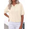 imagePRETTYGARDEN Women Spring Short Sleeve Cardigan Sweaters Button Down Knit Shirt Blouse Dressy Casual Tops 2026 Summer OutfitsBeige