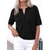 imagePRETTYGARDEN Women Spring Short Sleeve Cardigan Sweaters Button Down Knit Shirt Blouse Dressy Casual Tops 2026 Summer OutfitsBlack