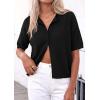 imagePRETTYGARDEN Women Spring Short Sleeve Cardigan Sweaters Button Down Knit Shirt Blouse Dressy Casual Tops 2026 Summer OutfitsBlack