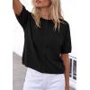imagePRETTYGARDEN Women Spring Short Sleeve Cardigan Sweaters Button Down Knit Shirt Blouse Dressy Casual Tops 2026 Summer OutfitsBlack