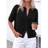 imagePRETTYGARDEN Women Spring Short Sleeve Cardigan Sweaters Button Down Knit Shirt Blouse Dressy Casual Tops 2026 Summer OutfitsBlack