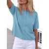 imagePRETTYGARDEN Women Spring Short Sleeve Cardigan Sweaters Button Down Knit Shirt Blouse Dressy Casual Tops 2026 Summer OutfitsLight Blue