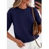 imagePRETTYGARDEN Women Spring Short Sleeve Cardigan Sweaters Button Down Knit Shirt Blouse Dressy Casual Tops 2026 Summer OutfitsNavy Blue