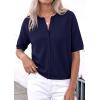 imagePRETTYGARDEN Women Spring Short Sleeve Cardigan Sweaters Button Down Knit Shirt Blouse Dressy Casual Tops 2026 Summer OutfitsNavy Blue