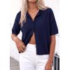 imagePRETTYGARDEN Women Spring Short Sleeve Cardigan Sweaters Button Down Knit Shirt Blouse Dressy Casual Tops 2026 Summer OutfitsNavy Blue