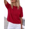 imagePRETTYGARDEN Women Spring Short Sleeve Cardigan Sweaters Button Down Knit Shirt Blouse Dressy Casual Tops 2026 Summer OutfitsRed