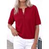 imagePRETTYGARDEN Women Spring Short Sleeve Cardigan Sweaters Button Down Knit Shirt Blouse Dressy Casual Tops 2026 Summer OutfitsRed