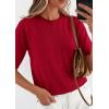 imagePRETTYGARDEN Women Spring Short Sleeve Cardigan Sweaters Button Down Knit Shirt Blouse Dressy Casual Tops 2026 Summer OutfitsRed