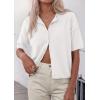 imagePRETTYGARDEN Women Spring Short Sleeve Cardigan Sweaters Button Down Knit Shirt Blouse Dressy Casual Tops 2026 Summer OutfitsWhite