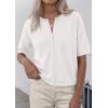imagePRETTYGARDEN Women Spring Short Sleeve Cardigan Sweaters Button Down Knit Shirt Blouse Dressy Casual Tops 2026 Summer OutfitsWhite