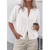 imagePRETTYGARDEN Women Spring Short Sleeve Cardigan Sweaters Button Down Knit Shirt Blouse Dressy Casual Tops 2026 Summer OutfitsWhite