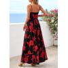imagePRETTYGARDEN Women Summer Floral Maxi Dress 2026 Spirng Spaghetti Strap Mesh Boho Sundress Party Beach Vacation Long DressesBlack Red Flower