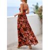 imagePRETTYGARDEN Women Summer Floral Maxi Dress 2026 Spirng Spaghetti Strap Mesh Boho Sundress Party Beach Vacation Long DressesBrown Floral