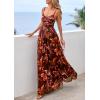 imagePRETTYGARDEN Women Summer Floral Maxi Dress 2026 Spirng Spaghetti Strap Mesh Boho Sundress Party Beach Vacation Long DressesBrown Floral
