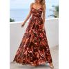 imagePRETTYGARDEN Women Summer Floral Maxi Dress 2026 Spirng Spaghetti Strap Mesh Boho Sundress Party Beach Vacation Long DressesBrown Floral
