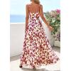 imagePRETTYGARDEN Women Summer Floral Maxi Dress 2026 Spirng Spaghetti Strap Mesh Boho Sundress Party Beach Vacation Long DressesFloral Brown Beige