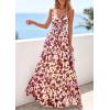 imagePRETTYGARDEN Women Summer Floral Maxi Dress 2026 Spirng Spaghetti Strap Mesh Boho Sundress Party Beach Vacation Long DressesFloral Brown Beige