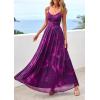 imagePRETTYGARDEN Women Summer Floral Maxi Dress 2026 Spirng Spaghetti Strap Mesh Boho Sundress Party Beach Vacation Long DressesFloral Purple