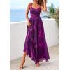 imagePRETTYGARDEN Women Summer Floral Maxi Dress 2026 Spirng Spaghetti Strap Mesh Boho Sundress Party Beach Vacation Long DressesFloral Purple