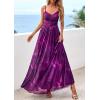 imagePRETTYGARDEN Women Summer Floral Maxi Dress 2026 Spirng Spaghetti Strap Mesh Boho Sundress Party Beach Vacation Long DressesFloral Purple