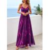 imagePRETTYGARDEN Women Summer Floral Maxi Dress 2026 Spirng Spaghetti Strap Mesh Boho Sundress Party Beach Vacation Long DressesFloral Purple