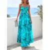 imagePRETTYGARDEN Women Summer Floral Maxi Dress 2026 Spirng Spaghetti Strap Mesh Boho Sundress Party Beach Vacation Long DressesGreen Floral