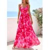 imagePRETTYGARDEN Women Summer Floral Maxi Dress 2026 Spirng Spaghetti Strap Mesh Boho Sundress Party Beach Vacation Long DressesPink Floral