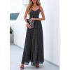 imagePRETTYGARDEN Women Summer Floral Maxi Dress 2026 Spirng Spaghetti Strap Mesh Boho Sundress Party Beach Vacation Long DressesPolka Dot Black White