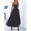 imagePRETTYGARDEN Women Summer Floral Maxi Dress 2026 Spirng Spaghetti Strap Mesh Boho Sundress Party Beach Vacation Long DressesPolka Dot Black White