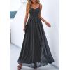 imagePRETTYGARDEN Women Summer Floral Maxi Dress 2026 Spirng Spaghetti Strap Mesh Boho Sundress Party Beach Vacation Long DressesPolka Dot Black White
