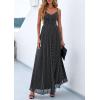 imagePRETTYGARDEN Women Summer Floral Maxi Dress 2026 Spirng Spaghetti Strap Mesh Boho Sundress Party Beach Vacation Long DressesPolka Dot Black White