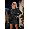 imagePRETTYGARDEN Womens 2023 Spring Satin Dress Long Sleeve Tie Waist Elegant Cocktail Party Mini DressesBlack