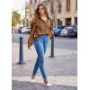 imagePRETTYGARDEN Womens 2024 Fall Fashion Button Down Shirts Ruched Long Sleeve Business Casual Blouse Tops BrownMedium