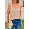 imagePRETTYGARDEN Womens 2024 Spring Vests Sleeveless Button Down Knitted Tank Tops Casual Y2K Sweater Top Blouse with Pockets