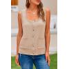 imagePRETTYGARDEN Womens 2024 Spring Vests Sleeveless Button Down Knitted Tank Tops Casual Y2K Sweater Top Blouse with Pockets