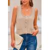 imagePRETTYGARDEN Womens 2024 Spring Vests Sleeveless Button Down Knitted Tank Tops Casual Y2K Sweater Top Blouse with Pockets