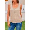 imagePRETTYGARDEN Womens 2024 Spring Vests Sleeveless Button Down Knitted Tank Tops Casual Y2K Sweater Top Blouse with Pockets
