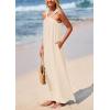 imagePRETTYGARDEN Womens 2026 Casual Long Summer Dresses Sleeveless Strappy Loose Flowy Beach Vacation Maxi Dress with PocketsApricot