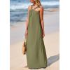 imagePRETTYGARDEN Womens 2026 Casual Long Summer Dresses Sleeveless Strappy Loose Flowy Beach Vacation Maxi Dress with PocketsArmy Green